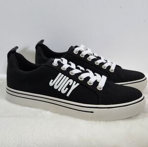 NWOT Juicy Couture Logo Black White Lace Up Sneaker Womens 8